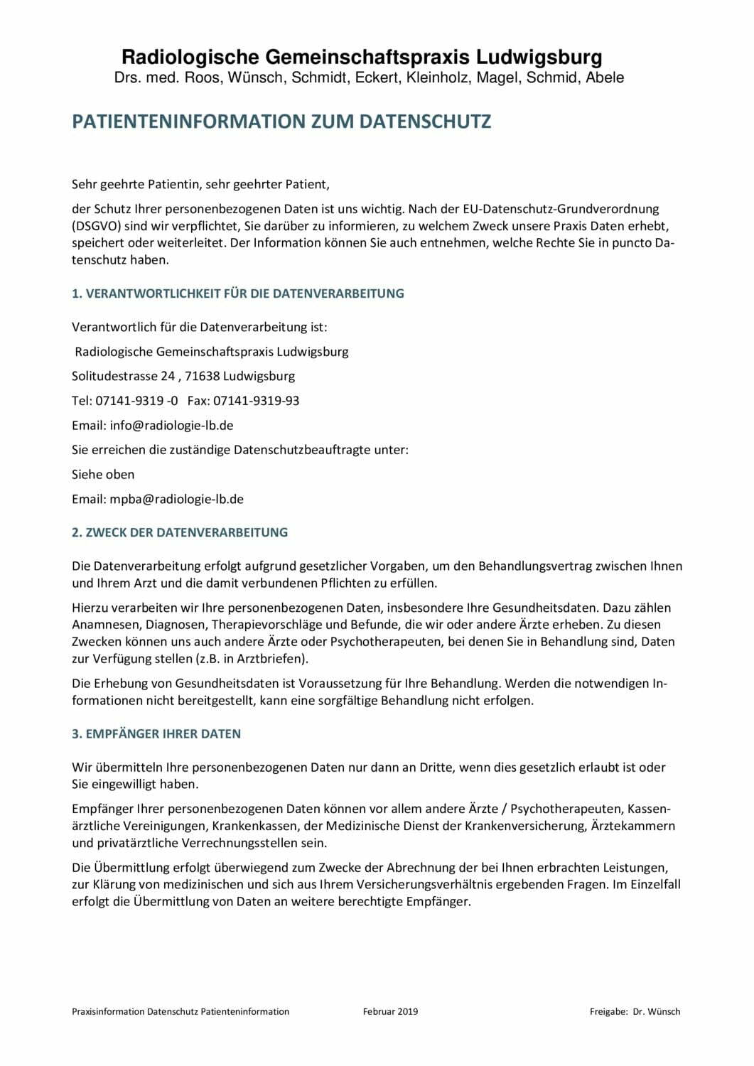 thumbnail of Praxisinformation zum Datenschutz 0219