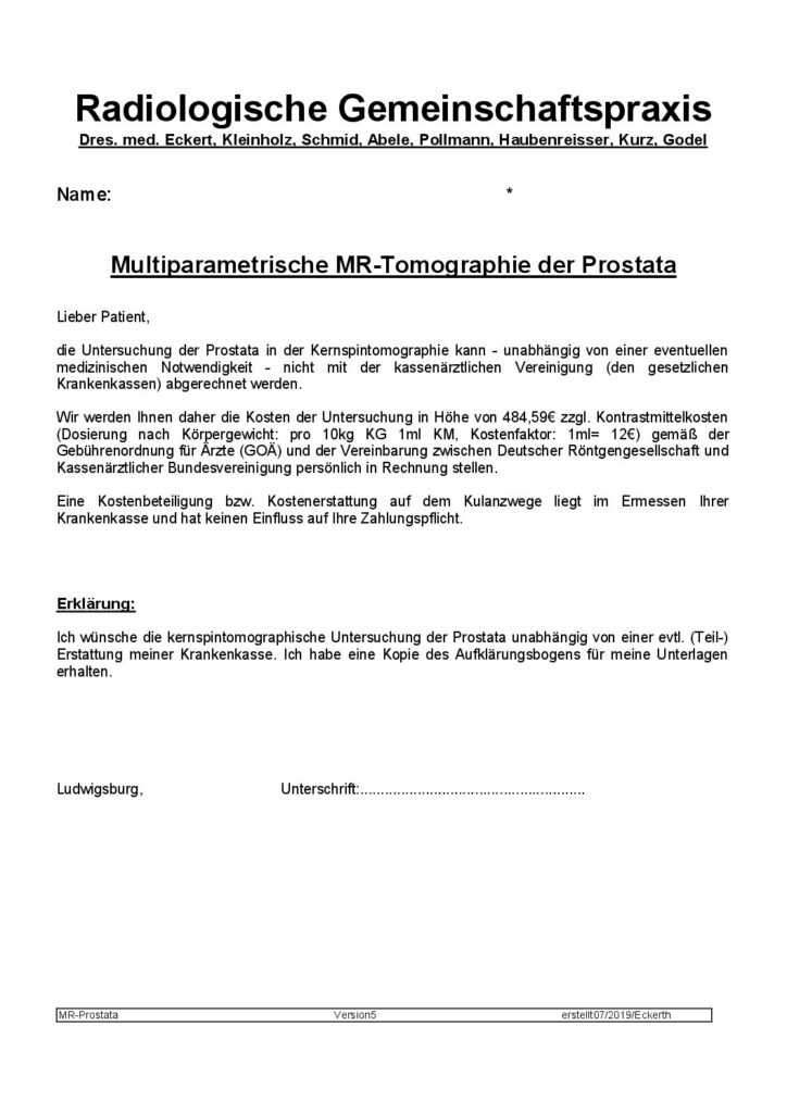 MR Prostata als IGeL